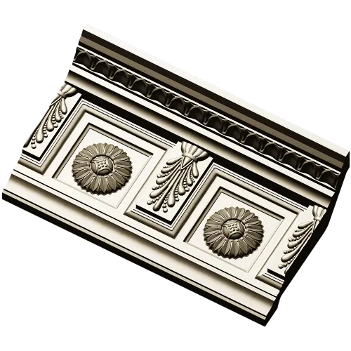 Классический резной багет с розетками - STL модель для ЧПУ