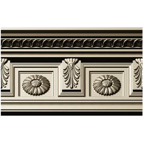 Классический резной багет с розетками - STL модель для ЧПУ