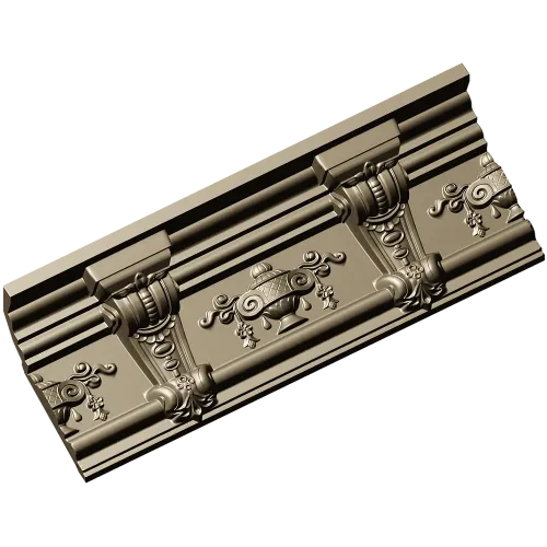 Багетный фриз с вазоном - 3D модель STL для ЧПУ