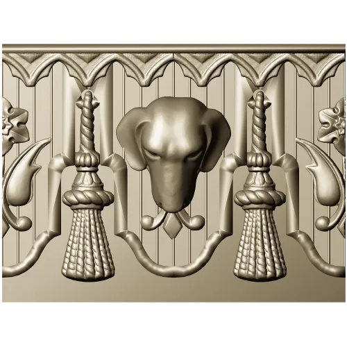 Классический багет с геральдической головой собаки - STL для ЧПУ