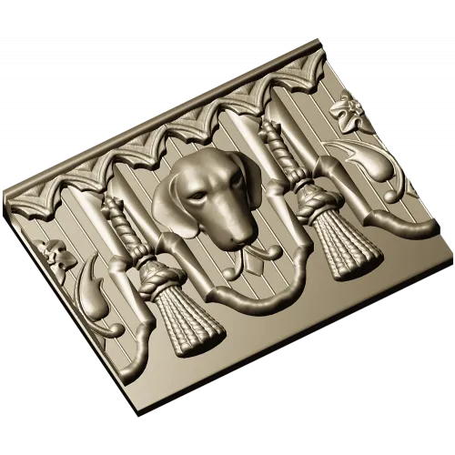 Классический багет с геральдической головой собаки - STL для ЧПУ
