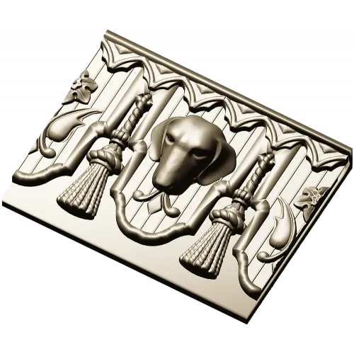Классический багет с геральдической головой собаки - STL для ЧПУ