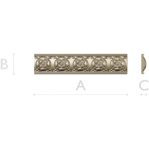 Floral Rosette Baguette STL for CNC