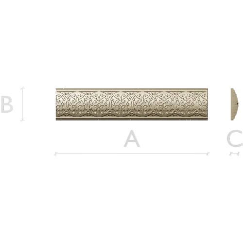 Ornate Fleuron Scroll Baguette - STL 3D model for CNC milling