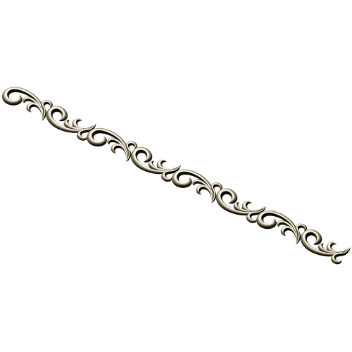 Ornamental Baguette 3D Model STL - Scroll Trim for CNC