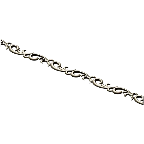 Ornamental Baguette 3D Model STL - Scroll Trim for CNC