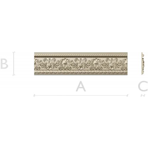 Ornate Floral Baguette STL 3D Model for CNC Router