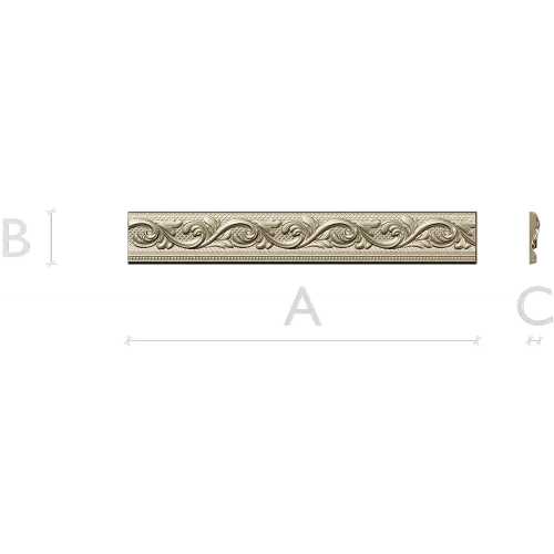 Ornamental Acanthus Baguette STL for CNC