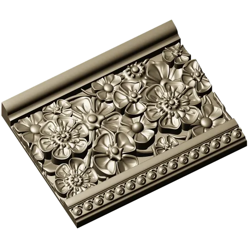 Флорентийский фриз - багет с цветочным рельефом (STL)