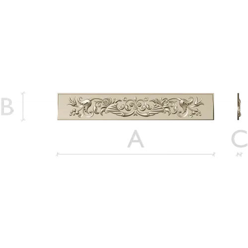 Regal Acanthus Baguette - STL 3D model for CNC carving