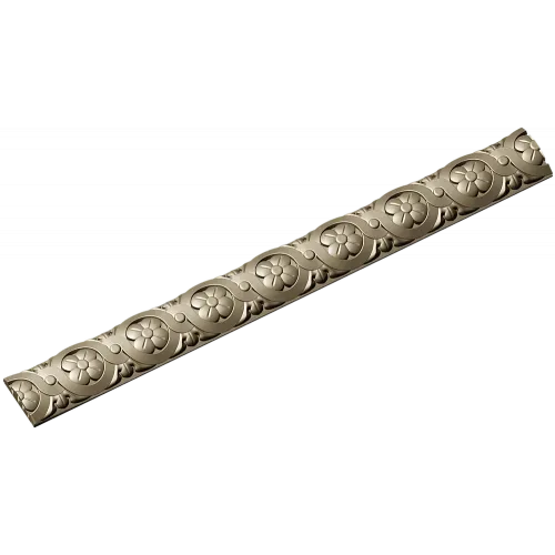 Rosette Scroll Half-Round Baguette - STL 3D Model for CNC