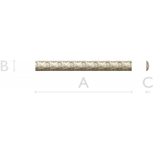 Rosette Scroll Half-Round Baguette - STL 3D Model for CNC