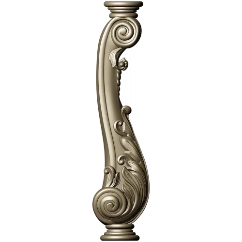 Carved Cabriole Leg STL Model for CNC