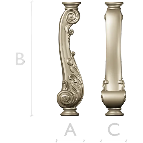 Carved Cabriole Leg STL Model for CNC