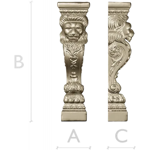Regal Lion Baluster STL for CNC Milling