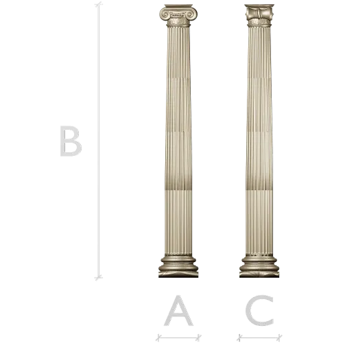 Ionic fluted column STL 3D model for CNC