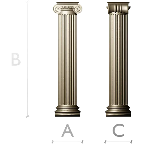 Ionic column STL 3D model for CNC router
