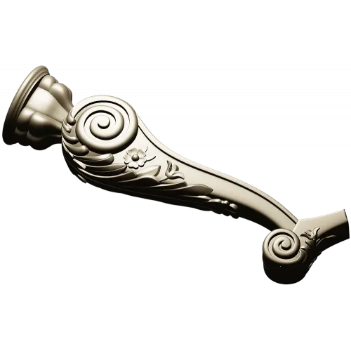 Ornate Acanthus Scroll STL model for CNC milling