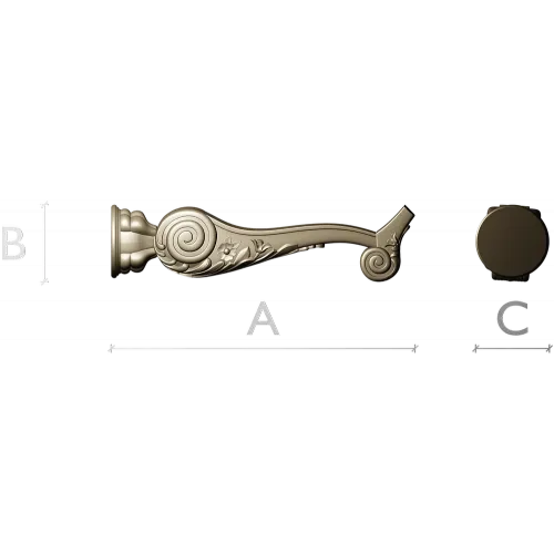 Ornate Acanthus Scroll STL model for CNC milling