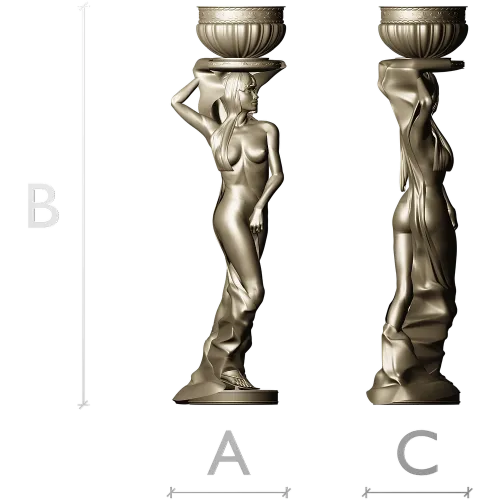 Кариатида с чашей - 3D модель STL для ЧПУ