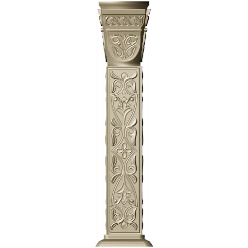 Ornate Floral Baluster 3D STL Model for CNC Carving