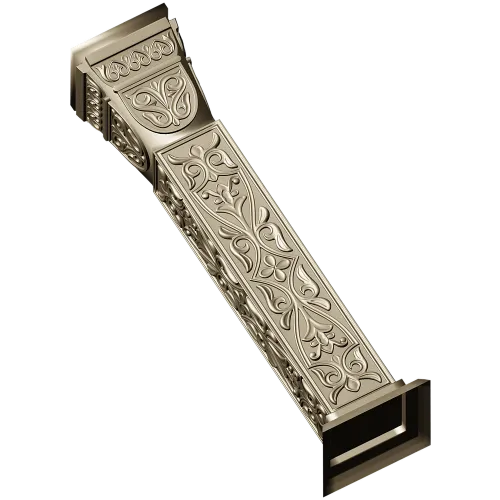 Ornate Floral Baluster 3D STL Model for CNC Carving