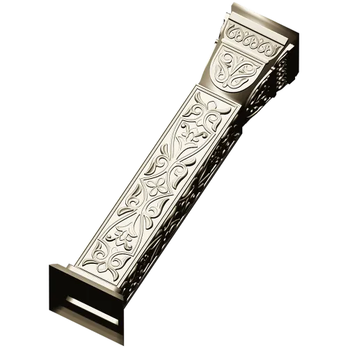 Ornate Floral Baluster 3D STL Model for CNC Carving