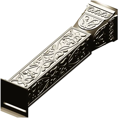 Ornate Floral Baluster 3D STL Model for CNC Carving