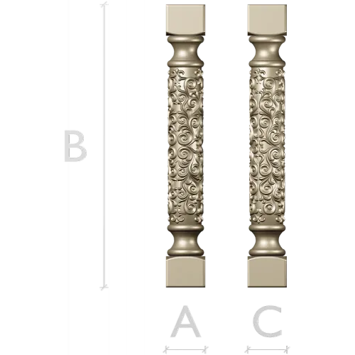 Aurelia Ornamental Baluster - STL 3D Model for CNC Milling
