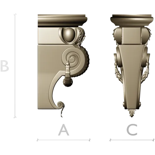 Volute Corbel 3D Model (STL) for CNC
