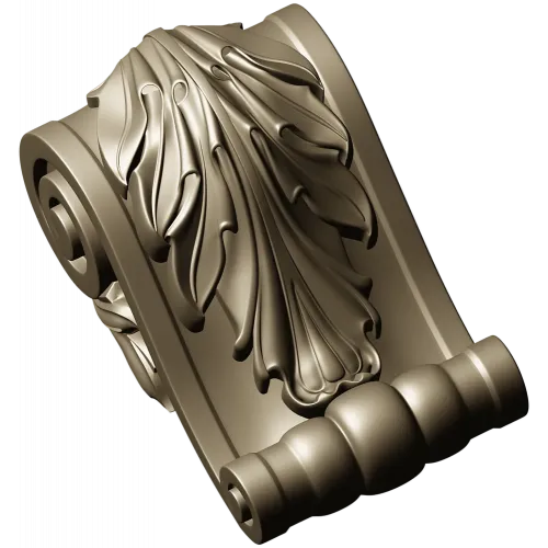 Acanthus Scroll Corbel - STL 3D model for CNC milling