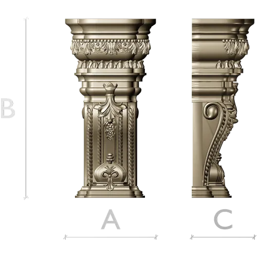 Imperial Acanthus Baluster - STL 3D model for CNC