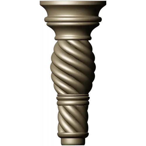 Spiral Twist Baluster - detailed STL 3D model for CNC milling
