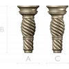 Spiral Twist Baluster - detailed STL 3D model for CNC milling