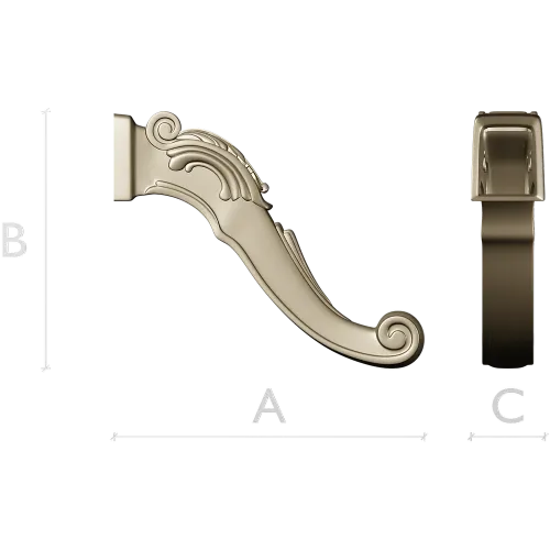 Auric Scroll - ornate furniture leg STL 3D model for CNC