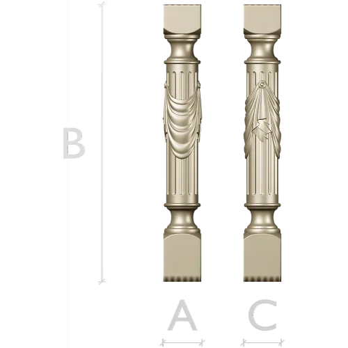 Regal Draped Baluster - STL 3D Model