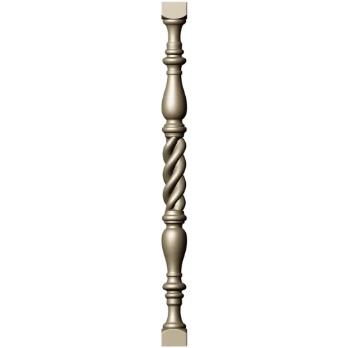 Spiral turned baluster - STL 3D model for CNC milling