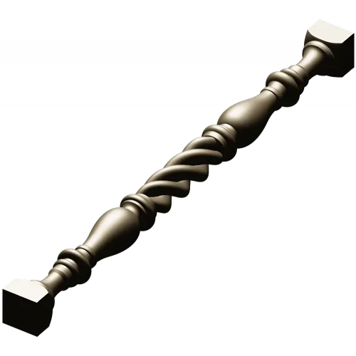 Spiral turned baluster - STL 3D model for CNC milling