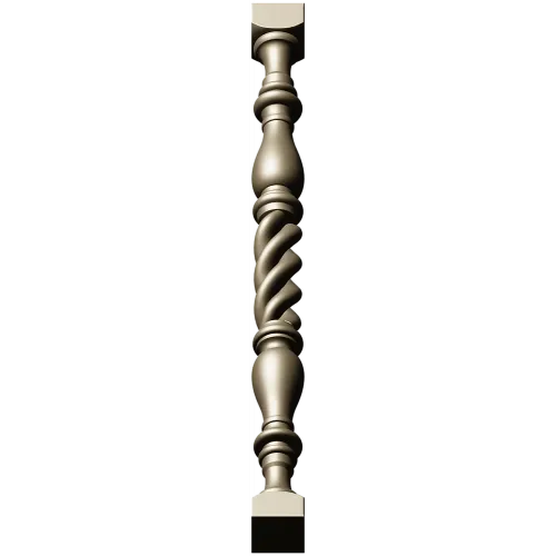 Spiral turned baluster - STL 3D model for CNC milling