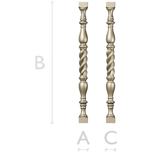 Spiral turned baluster - STL 3D model for CNC milling