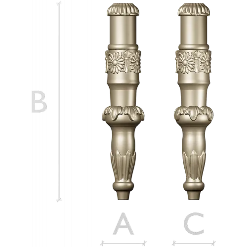 Daisy Acanthus Baluster - STL 3D model for CNC