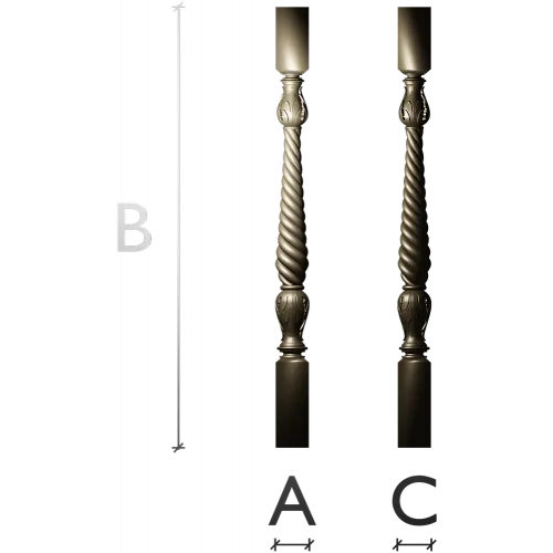 Baroque Rope Baluster STL for CNC milling