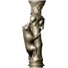 Балясина "Лесное Объятие" - медведи и листва, 3D модель STL для ЧПУ