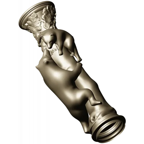 Балясина "Лесное Объятие" - медведи и листва, 3D модель STL для ЧПУ