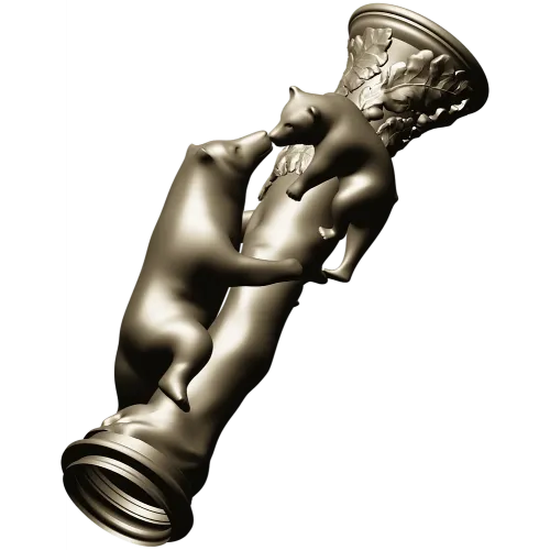 Балясина "Лесное Объятие" - медведи и листва, 3D модель STL для ЧПУ