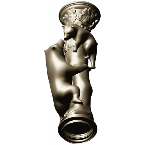 Балясина "Лесное Объятие" - медведи и листва, 3D модель STL для ЧПУ