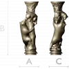 Балясина "Лесное Объятие" - медведи и листва, 3D модель STL для ЧПУ