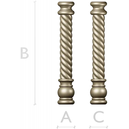 Twisted Barley-Sugar Baluster STL for CNC
