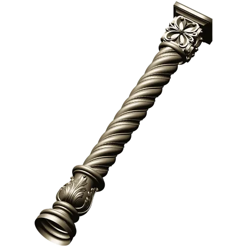 Spiral Acanthus Baluster - STL 3D model for CNC router