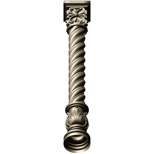 Spiral Acanthus Baluster - STL 3D model for CNC router